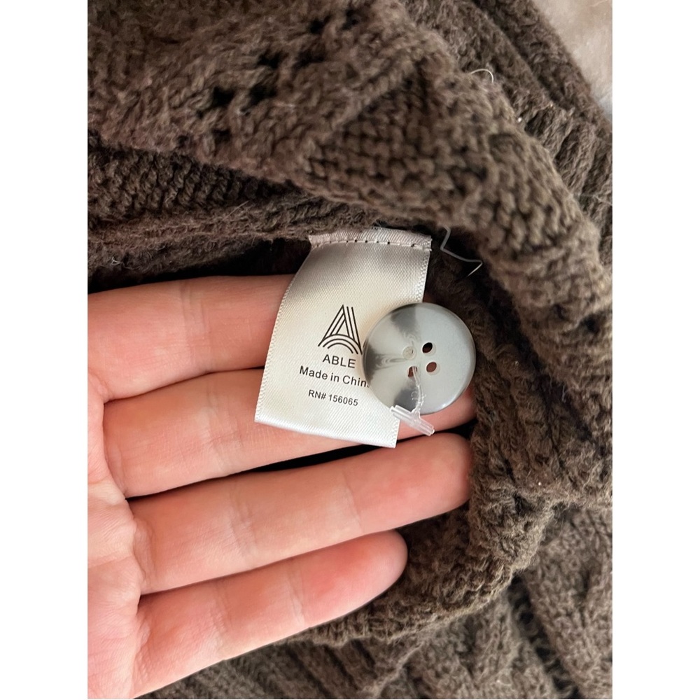ABLE Ruth Cable Knit Cropped Cardigan - Picture 7 of 11